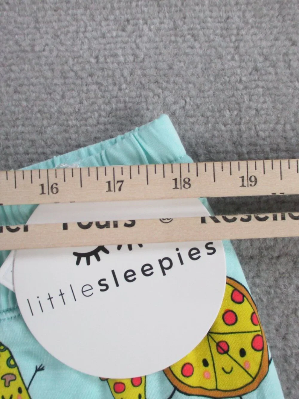 Little Sleepies Pajama Shorts Womens XL Blue Pizza Pals Print Bamboo Lounge PJs - Picture 4 of 8